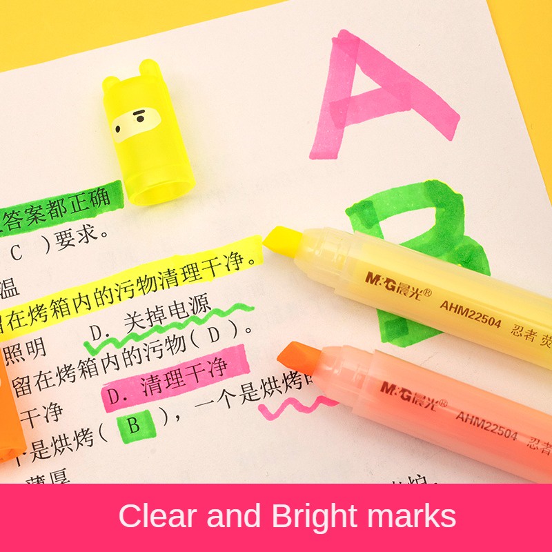 Hộp 6 bút dạ quang mini M&G 6 màu dễ thương