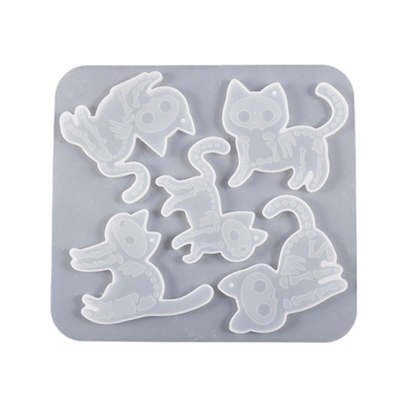 Weizz Khuôn Silicon Làm Móc Khóa Hình Mèo halloween