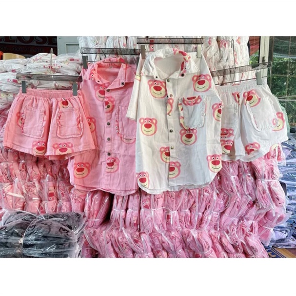 Bigsize Set kaki gấu dâu dễ thương 55-95kg