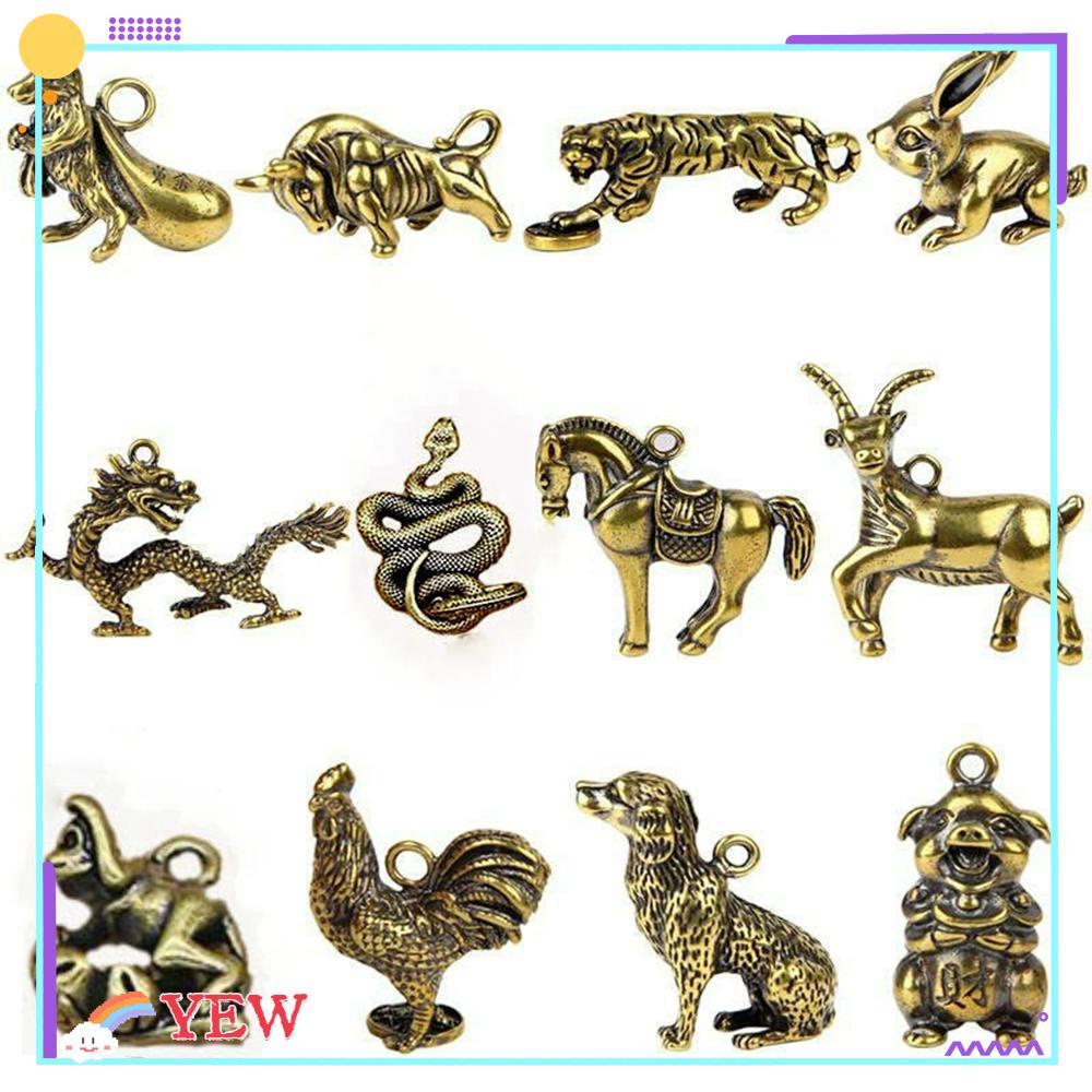 Đồ trang trí Chú Bò Bằng Đồng Nguyên Chất Cao Cấp 12 Kiểu Dáng Để Treo Chìa Khóa/Móc Khóa