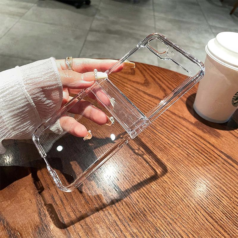 For Samsung Galaxy Z Flip 5 Z Flip5 5G Ultra Clear Phone Case Cover Hard Bumper Back Shell Hinge Cover
