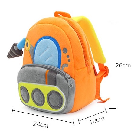Balo hình ô tô máy móc cho cho bé trai, bé gái mẫu giáo chất liệu nỉ nhung siêu nhẹ, xinh xắn thời trang