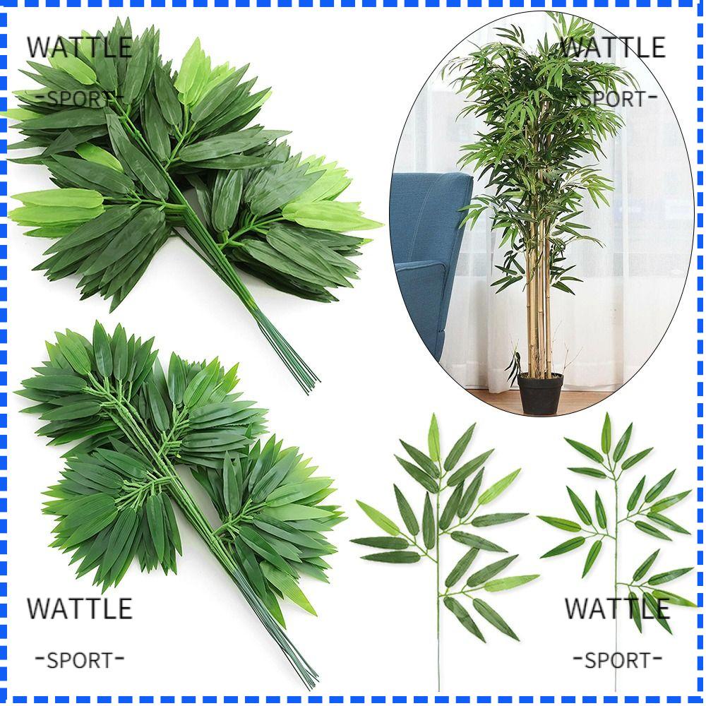 WATTLE Bộ 20 Nhánh Lá Tre Giả Trang Trí Nhà Cửa