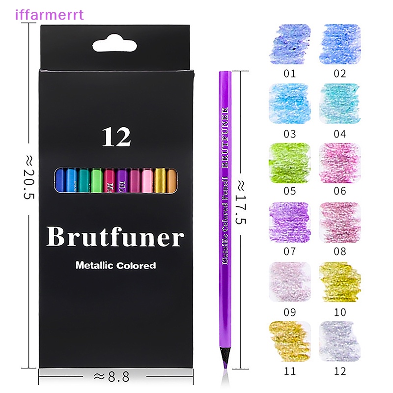 Set 12 Bút Chì Màu Ánh Kim Dùng Vẽ Tranh Chuyên Nghiệp