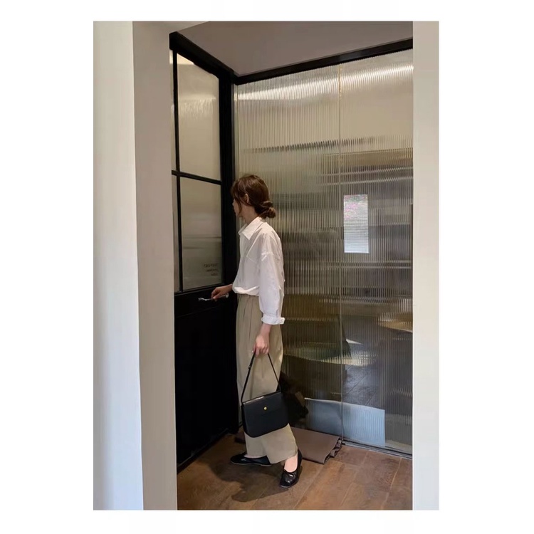 SUXI Áo Sơ Mi Trắng Tay Dài Dáng Rộng Thiết Kế Đơn Giản Thời Trang Mùa Thu Mới