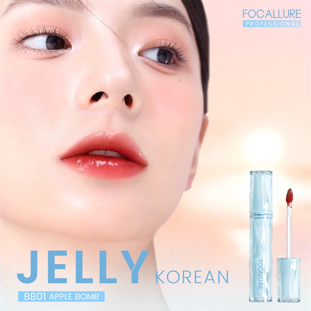 Focallure Pro-Juicy Watery Lip Tint 2g Hàn Quốc Bóng Đầy đặn Sắc tố cao Lâu trôi Môi trần Nhẹ không dính Dưỡng ẩm 9 màu wine01