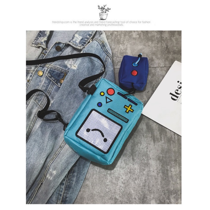 Túi Đeo Chéo Vải Canvas In Hình Máy Chơi Game Dễ Thương Thời Trang 2022 Cho Bạn Gái