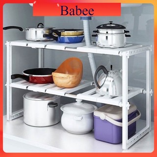 Kệ gầm bếp 2 tầng đa năng tiện dụng tiết kiệm không gian nhà bếp, kệ để nồi niêu xong chảo Babee