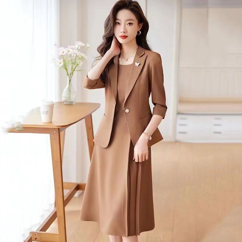 Bộ Áo Khoác Vest + Chân Váy Hai Mảnh Thời Trang Mùa Hè Chuyên Nghiệp Cho Nữáo kiểu hàn quốc mùa hè