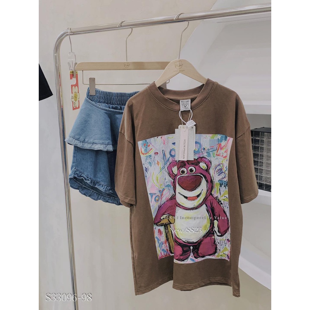 Set gấu dâu chân váy bèo