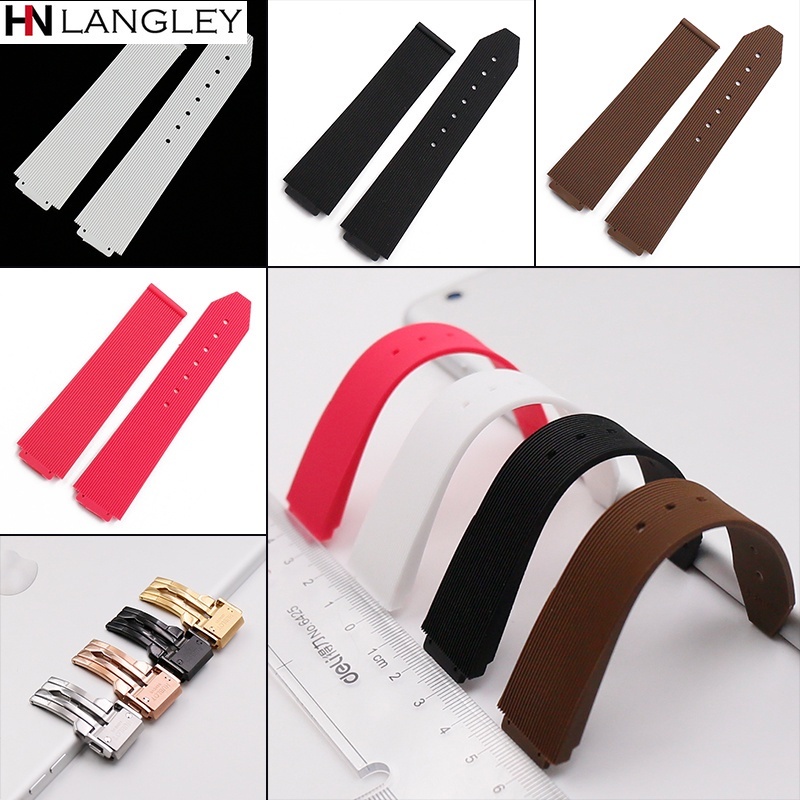 Dây Đeo Đồng Hồ Bằng Silicone Mềm Họa Tiết Kẻ Sọc 15 / 21mm 1523mm 19x25mm Cho Nữ