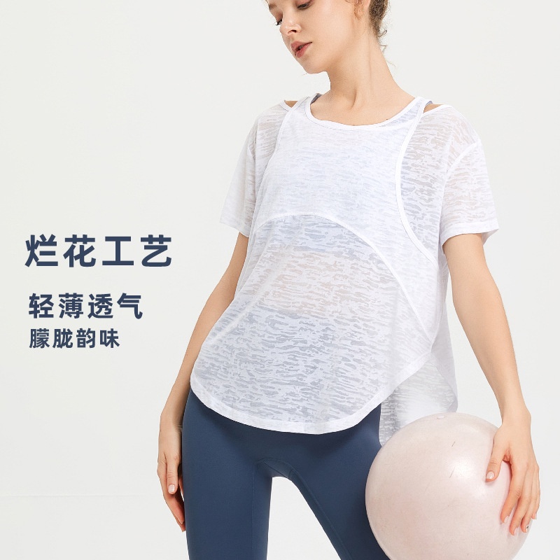 Áo Thun Thể Thao Tay Ngắn Dáng Rộng Thoáng Khí Nhanh Khô Thời Trang Cho Nữ