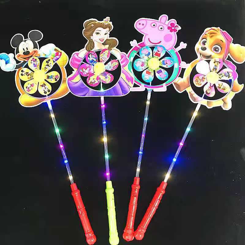 Chong Chóng Đồ Chơi Có Đèn Led Phát Sáng Họa Tiết Hoạt Hình Xinh Xắn Dành Cho Bé