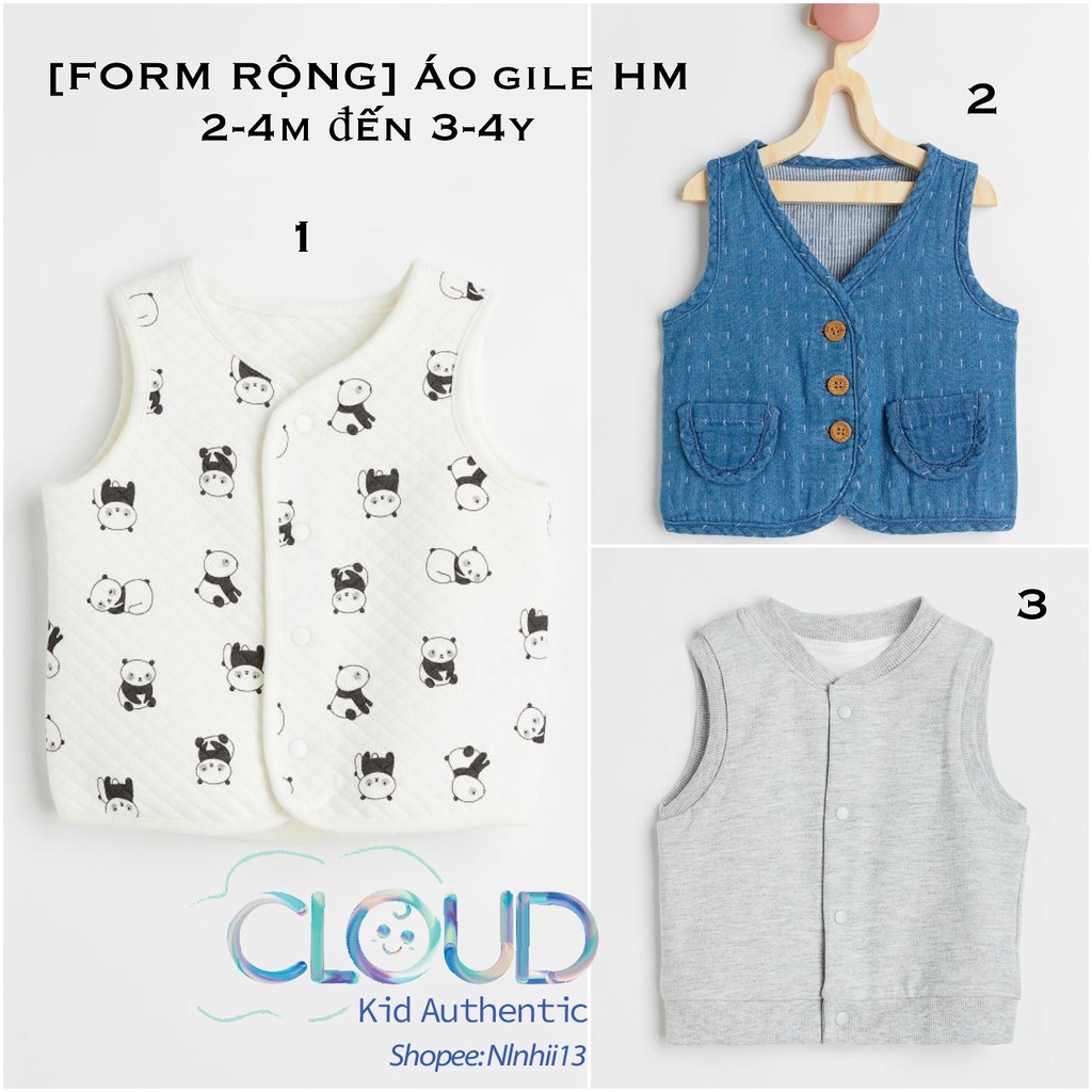 Áo gile HM US/ JAPAN từ 2-4m đến 3-4y