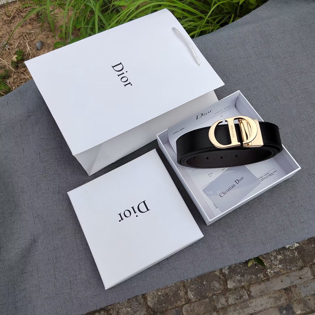 Dior thắt lưng mỏng da thật dây đeo thắt lưng thời trang blogger xu hướng thắt lưng ghim khóa thắt lưng nam và nữ đồng quê