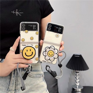 Ốp Điện Thoại Chống Sốc Tích Hợp Nhẫn Giữ Và Đế Hít Nam Châm Hình Mặt Cười Dễ Thương Dành Cho Samsung Galaxy Z Flip 5 4