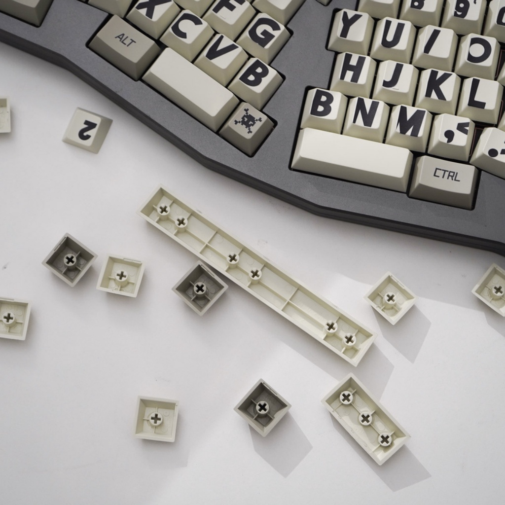 Retro Big Font Keycaps Cherry Profile PBT Dye Sub Bàn Phím Cơ Keycap