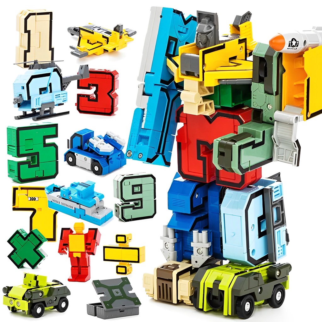10PCS TRANSFORMATION NUMBER ROBOT TOY BUILDING BLOCKS DEFORMATION POCKET MORPHERS EDUCATIONAL ACTION FIGURE TOY FOR CHILDREN