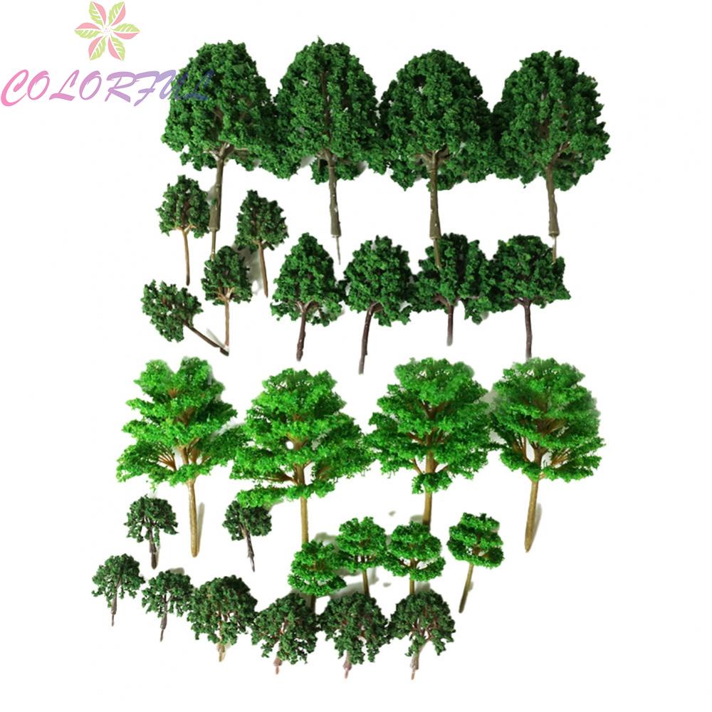 【COLORFUL】Model Tree*28Pcs Decoration Height 3/4/6/7.5/10/11.5CM Outdoor Landscape