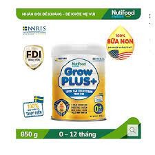 Sữa bột non vàng grow plus 0+ lon  800g [HSD T5-2026] Nutifood