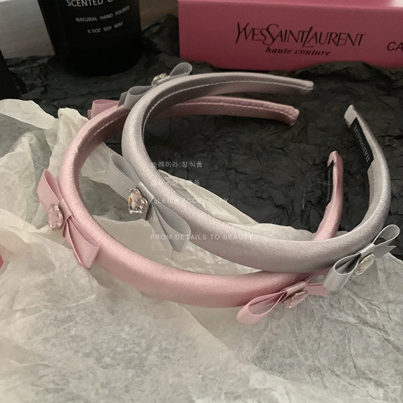 Băng Đô Nơ Bạc Đính Đá Hàn Quốc