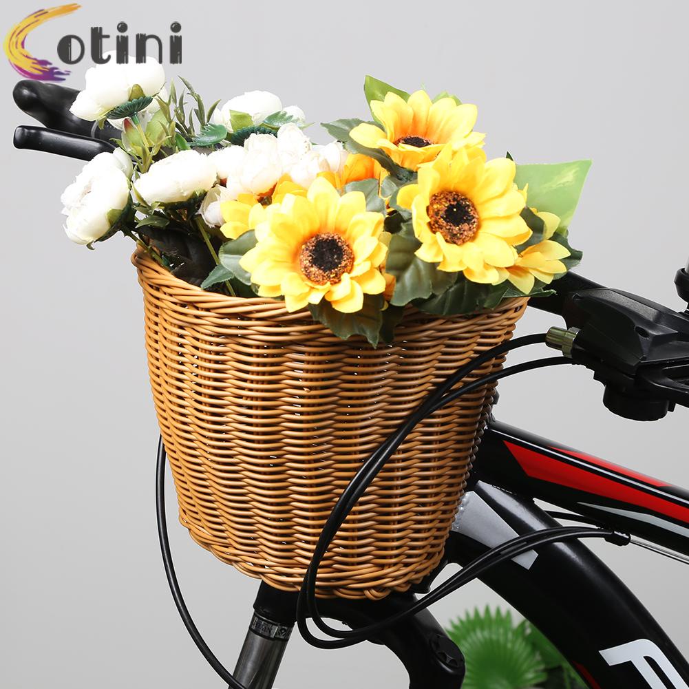 Giỏ Xe Đạp Bằng Dây Giả Da Có Chuông