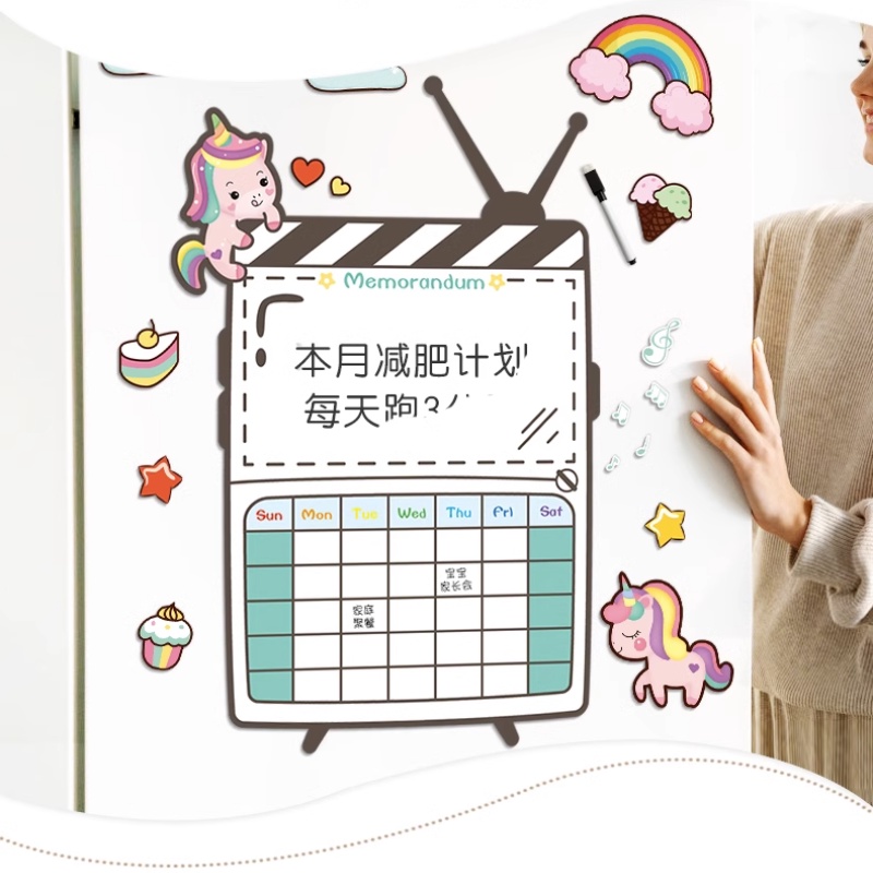 Hoạt Hình Bảng Ghi Chú Từ Tính Dán Tủ Lạnh Họa Tiết Sáng Tạo