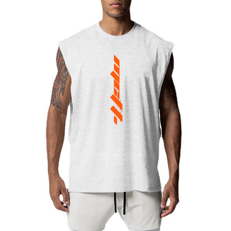 Nam giới thể dục thời trang hàn quốc vest không tay mát mẻ giản dị nhanh khô phù hợp singlets mesh gym workout đồ thể thao xu hướng street tank top
