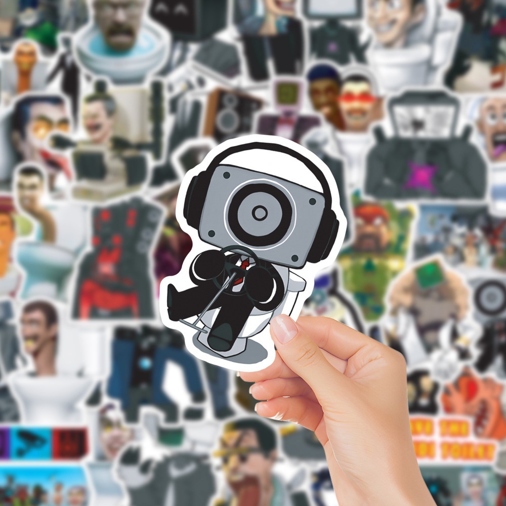 50 cái skibidi toilet sticker diy scrapbook tv man monitor man máy tính xách tay hành lý ván trượt đề can graffiti vui nhộn cho đồ chơi trẻ em