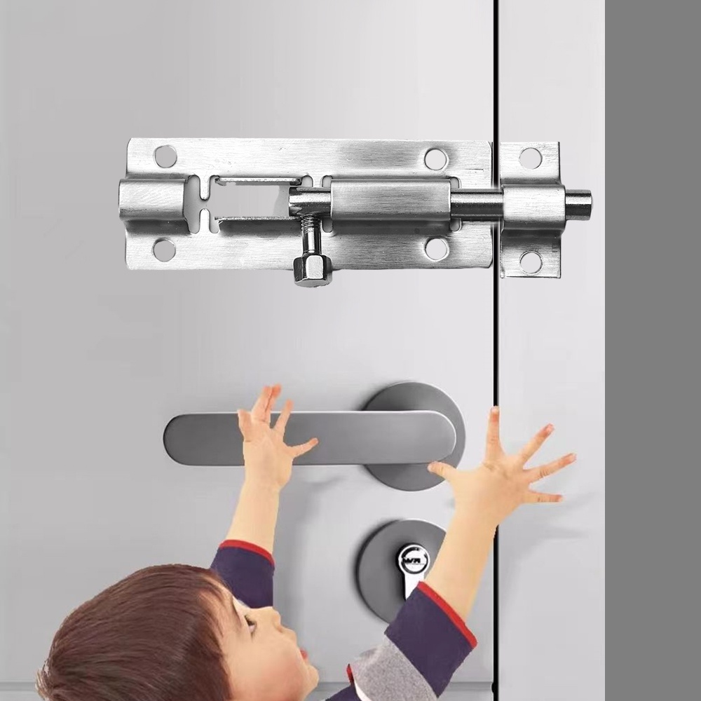 1 bộ chốt cửa bằng thép không gỉ hasp / an toàn nhà vệ sinh phòng tắm khóa cửa sổ với vít / phụ kiện cổng phần cứng gia đình anti-theft chốt cửa an ninh rắn chốt /
