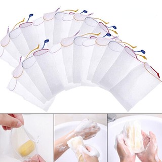 1 cái lưới tạo bọt đôi làm sạch xà phòng làm sạch lưới tạo bọt dây rút bong bóng lưới tạo bọt găng tay làm sạch