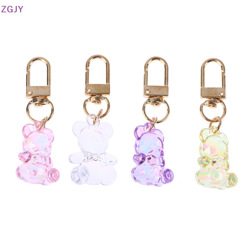 Terokk móc khóa gấu pha lê dễ thương kawaii airpods móc chìa khóa phụ kiện mặt dây chuyền cho quần áo ba lô chìa khóa điện thoại charm cặp đôi quà tặng mới