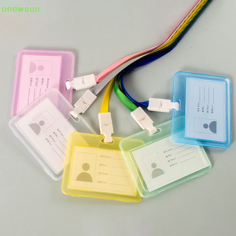 Onewsun bao đựng thẻ trong suốt không thấm nước phụ nữ nam giới chủ thẻ xe buýt sinh viên hộp đựng thẻ tín dụng doanh nghiệp thẻ id ngân hàng tay áo bảo vệ mới