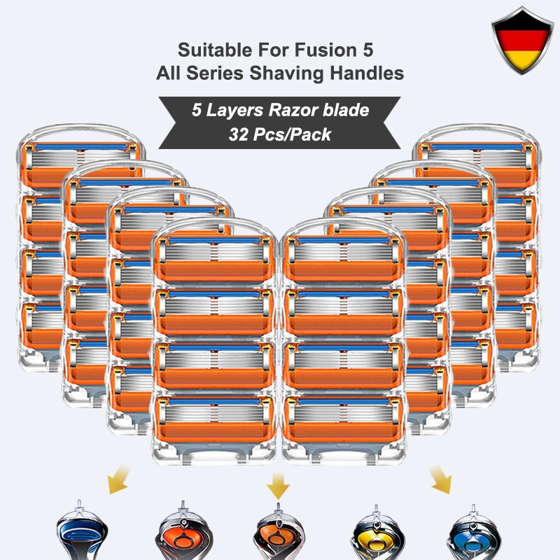 Lưỡi dao cạo râu dành cho nam giới băng cạo râu chăm sóc da mặt lưỡi cạo râu an toàn tương thích 5 lớp có thể thay thế thích hợp cho tay cầm cạo râu fusion 5all series