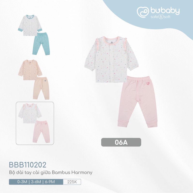 Bộ sơ sinh cài giữa Bu Baby cho bé trai bé gái