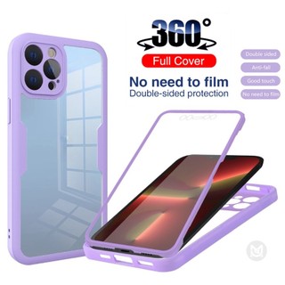 Ốp lưng trong suốt bảo vệ toàn diện 360 độ cho iphone 7 8 plus se 2022 se 2020 x xs max xr ốp lưng chống sốc silicon với phim màn hình phía trước