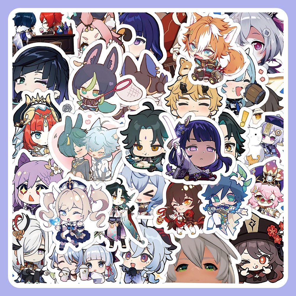 Hình Dán Genshin Impact Sticker Anime Stickers Game Chống Thấm Nước Trang Trí Mũ Bảo Hiểm, Điện Thoại, Đàn Guitar, Xe, Sổ