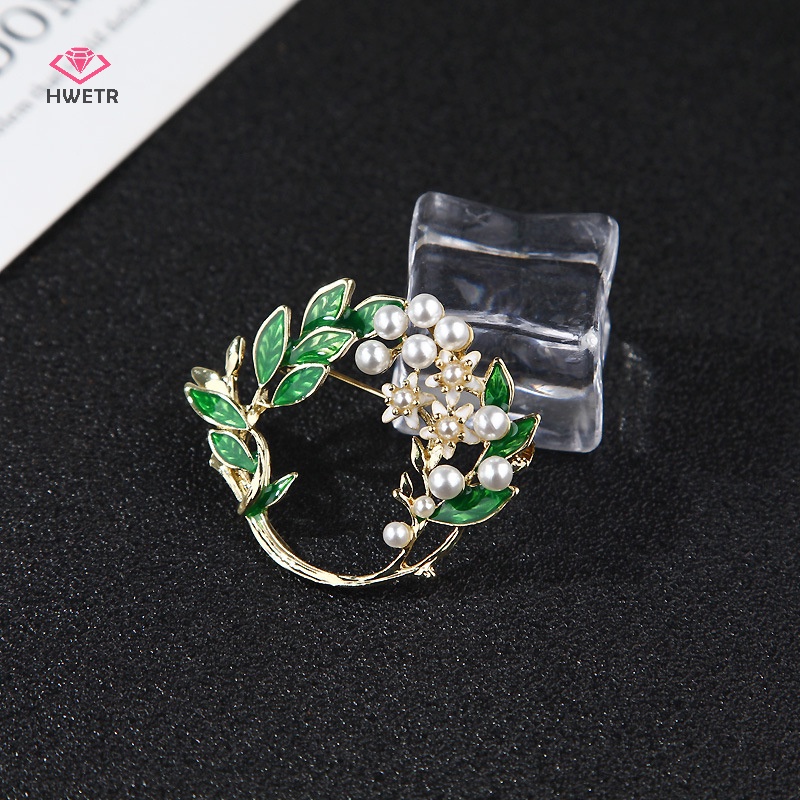 Trâm cài áo HWETR dáng thả đính ngọc trai giả sáng tạo thời trang dành cho nữ