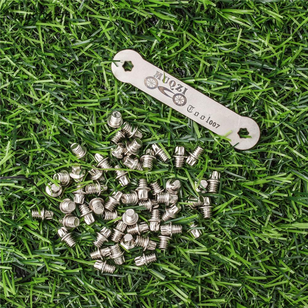 Muqzi 50pcs mountain road bike pedal anti-skid screw set w / offset spanner