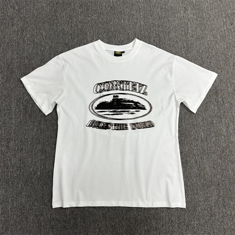 Corteiz alcatraz phantom monogram in ukdrill cotton loose crewneck trend drip short sleeve t-shirt