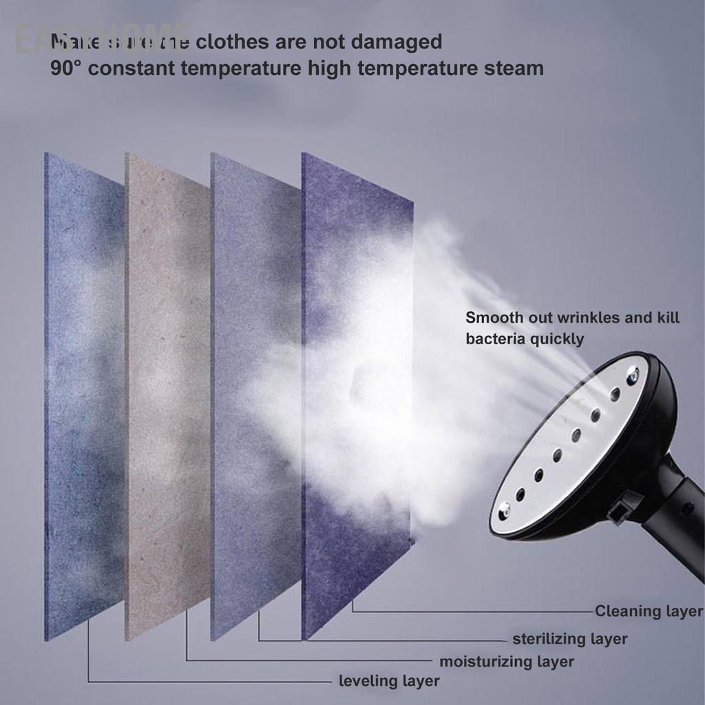 EasyHome Bàn Là Hơi Nước Đứng Cho Quần Áo 1800W Chuyên Nghiệp Điện Mạnh Máy Ủi May Gia Đình Phích Cắm Châu Âu 220V Đỏ