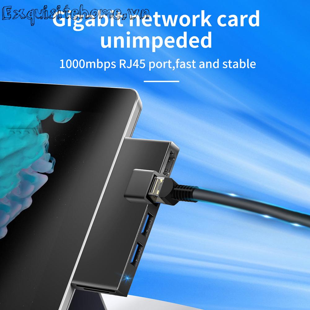Đối với surface pro 4/5/6 docking station 6 trong 1 hub với hdmi tương thích rj45