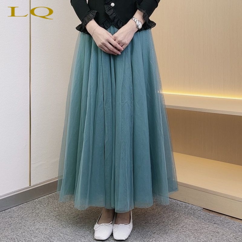 Chân Váy Múa Ba Lớp Dáng Chữ A Dài Vừa Phải 720 Độ Thời Trang