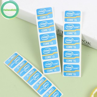 Cặp Nhãn Dán Trang Trí laptop In logo intel core i3 i5 i7