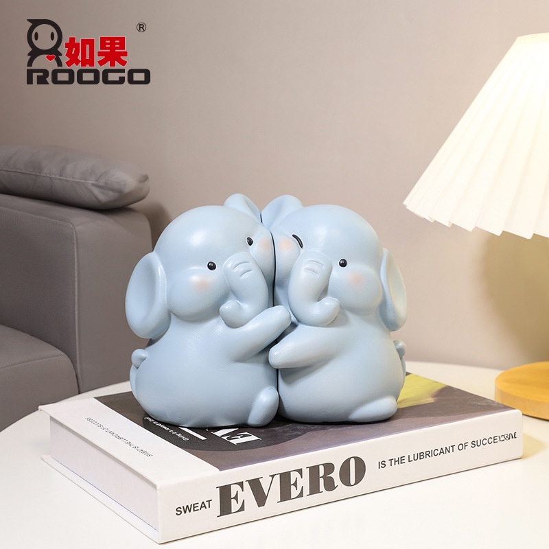 Miếng Dán Trang Trí Kệ Sách Hình Vịt Ôm Nhau Bằng Nhựa Resin