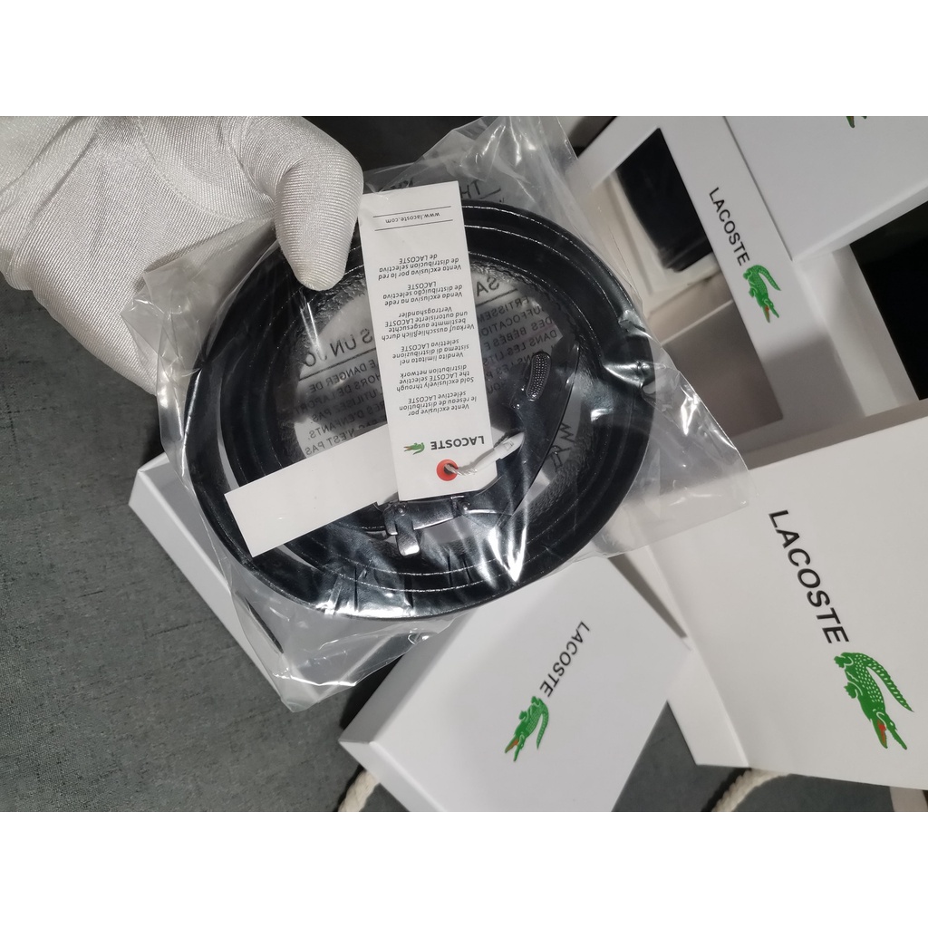 Lacoste thắt lưng nam da thật sang trọng dây đeo thắt lưng quần jean ghim khóa thắt lưng hộp quà