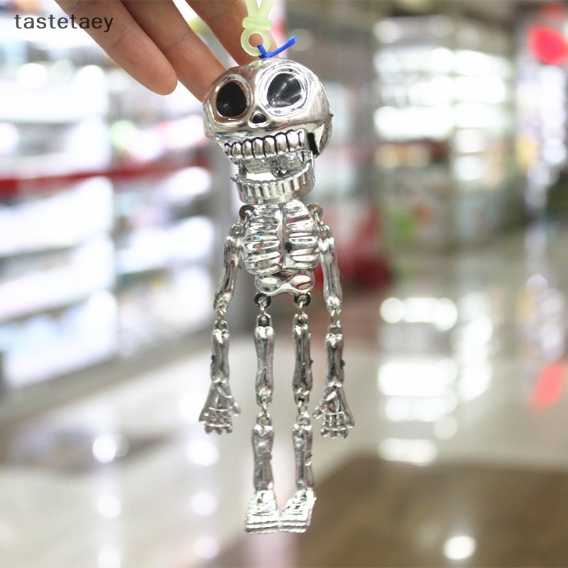 Ngon mới lạ sáng tạo kéo-dây đầu lâu ba lô trang trí móc khóa mặt dây chuyền nhỏ đồ chơi halloween party surprise doll prank fun gift en