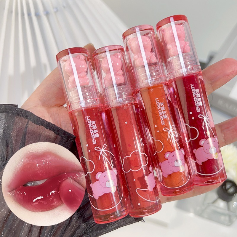 Sensory party moisturizing jelly lipstick / son bóng không thấm nước và lâu dài / mirror water light lip glaze / 6 màu non-stick cup lip tint / mỹ phẩm trang điểm cho phụ nữ