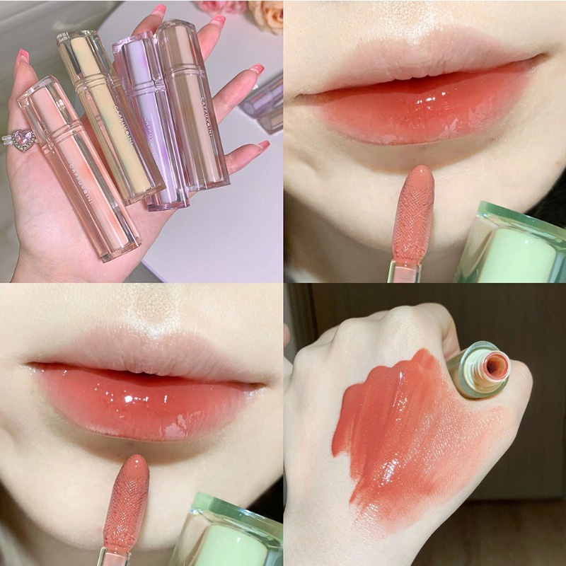 Son môi cappuvini son bóng jelly triangle shape clear tube
