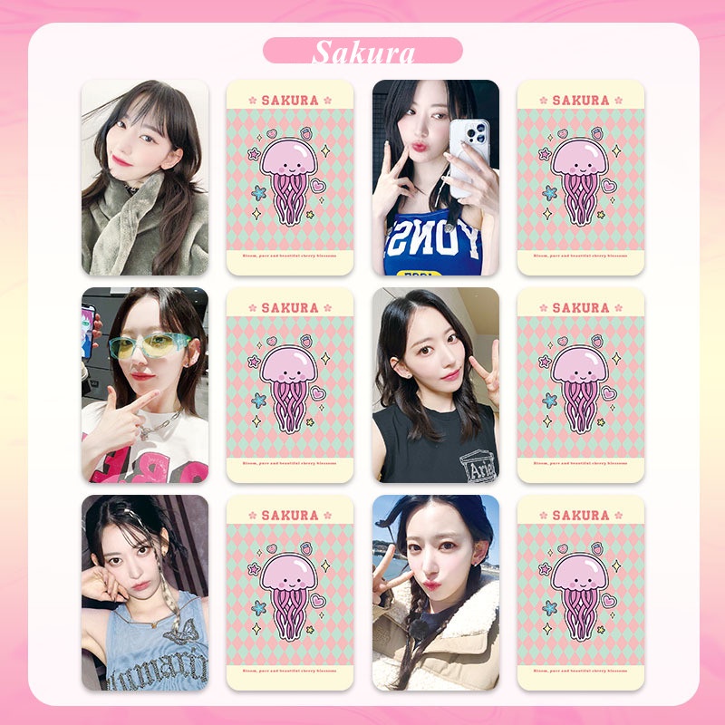 6 cái / bộ le sserafim album unforgiven photocards lomo cards sakura chaewon yunjin kazuha eunchae lesserafim kpop postcards